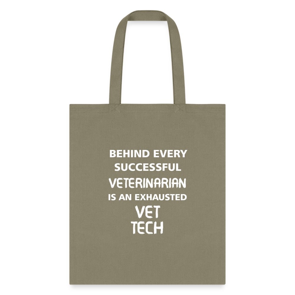 Vet Tech Exhausted Cotton Tote Bag - Veterinary Technician Graphic Print