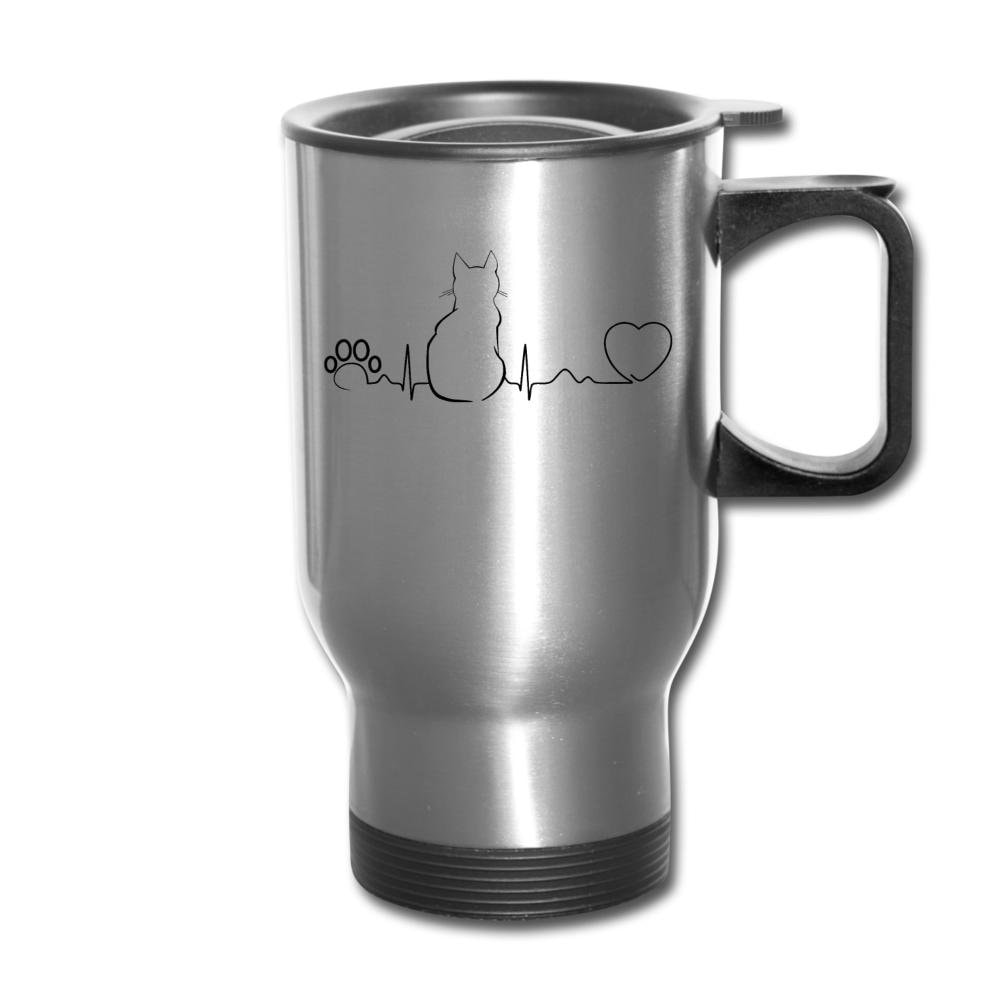 Cat Pulse 14oz Stainless Steel Travel Mug for Veterinary Professionals