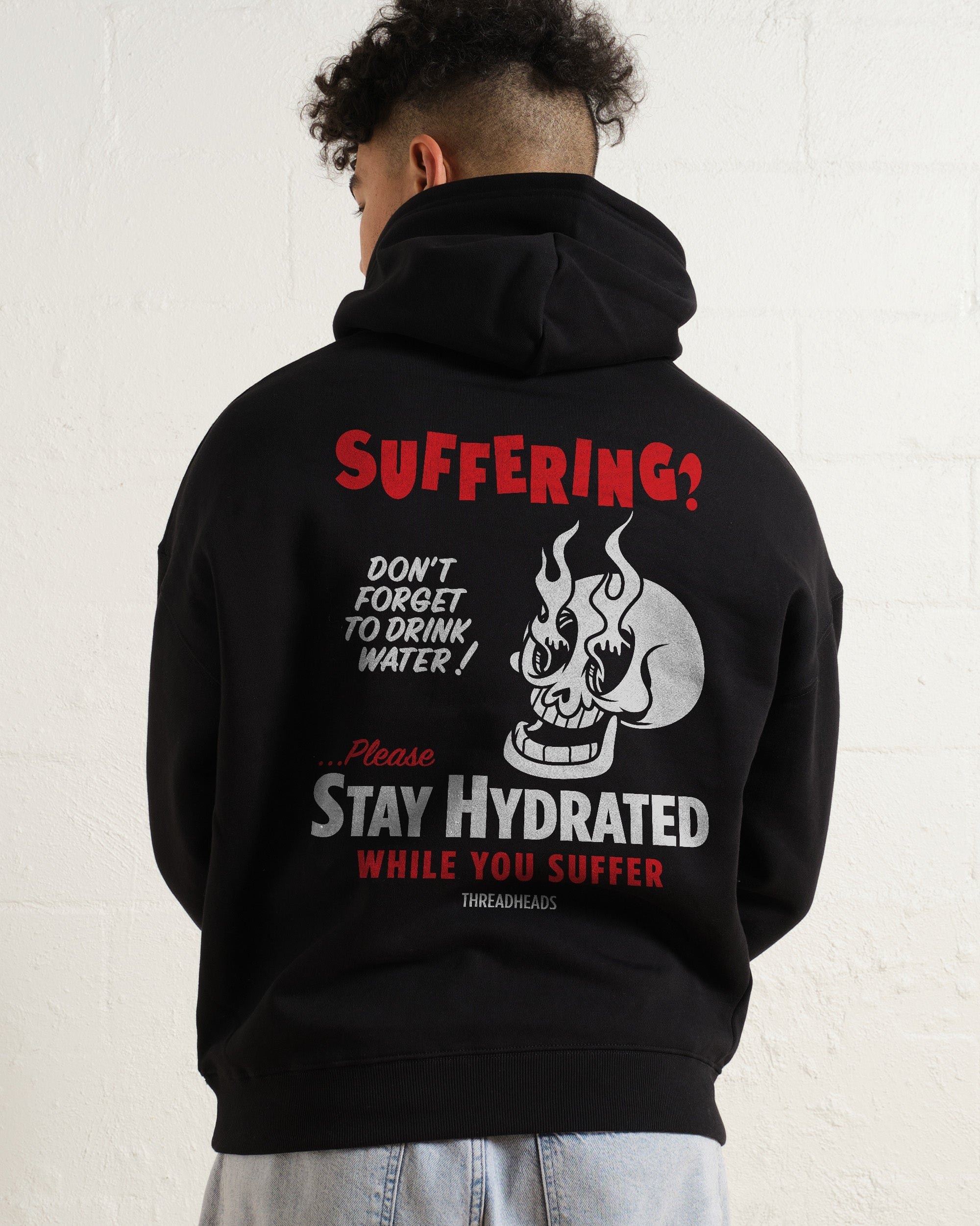 Threadheads Stay Hydrated While You Suffer Unisex Graphic Hoodie 90s Boxy Fit