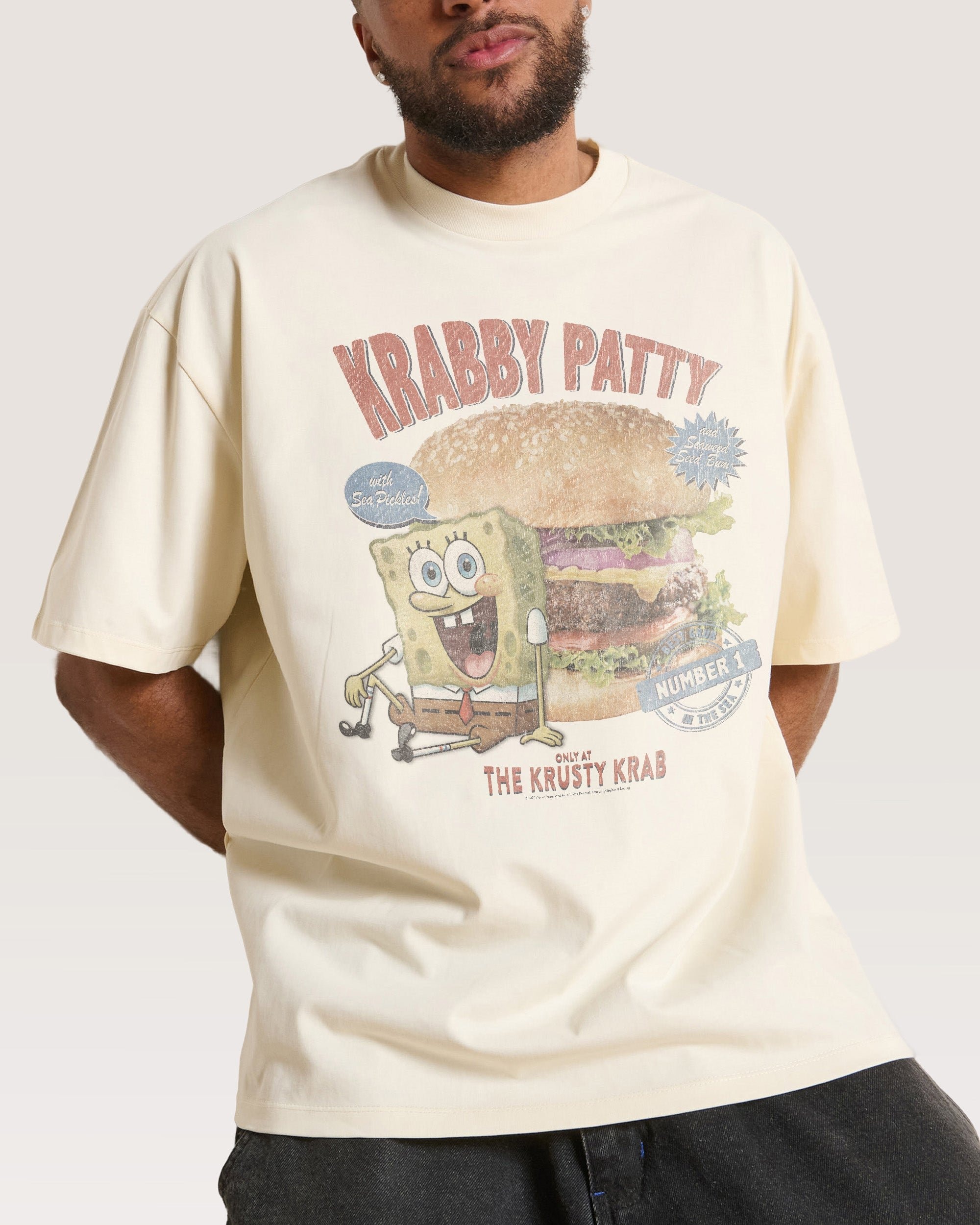 Krabby Patty Oversized SpongeBob Graphic Tee - Unisex 100% Combed Cotton