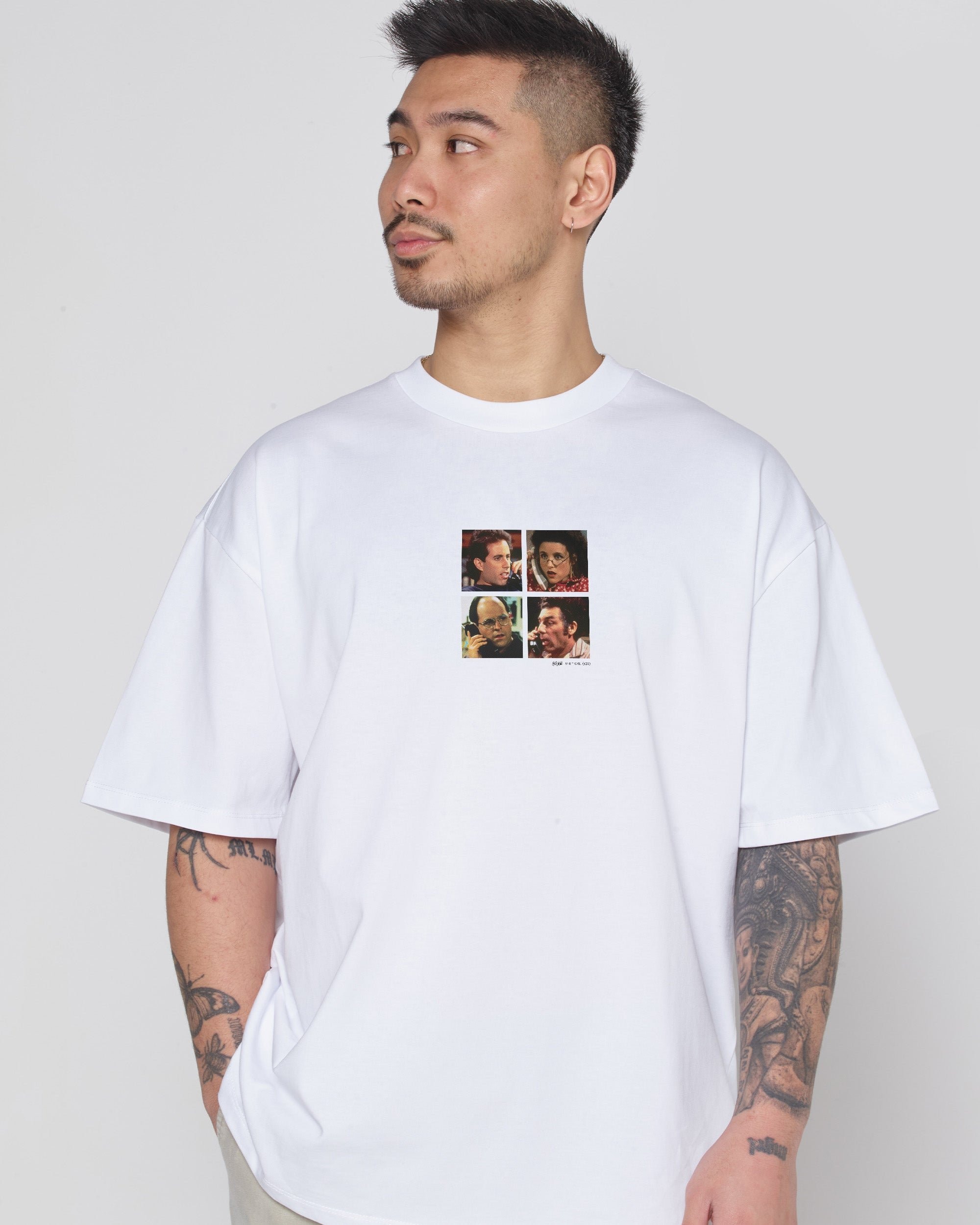 Group Call Oversized Graphic Tee - Seinfeld Collab Unisex 100% Combed Cotton