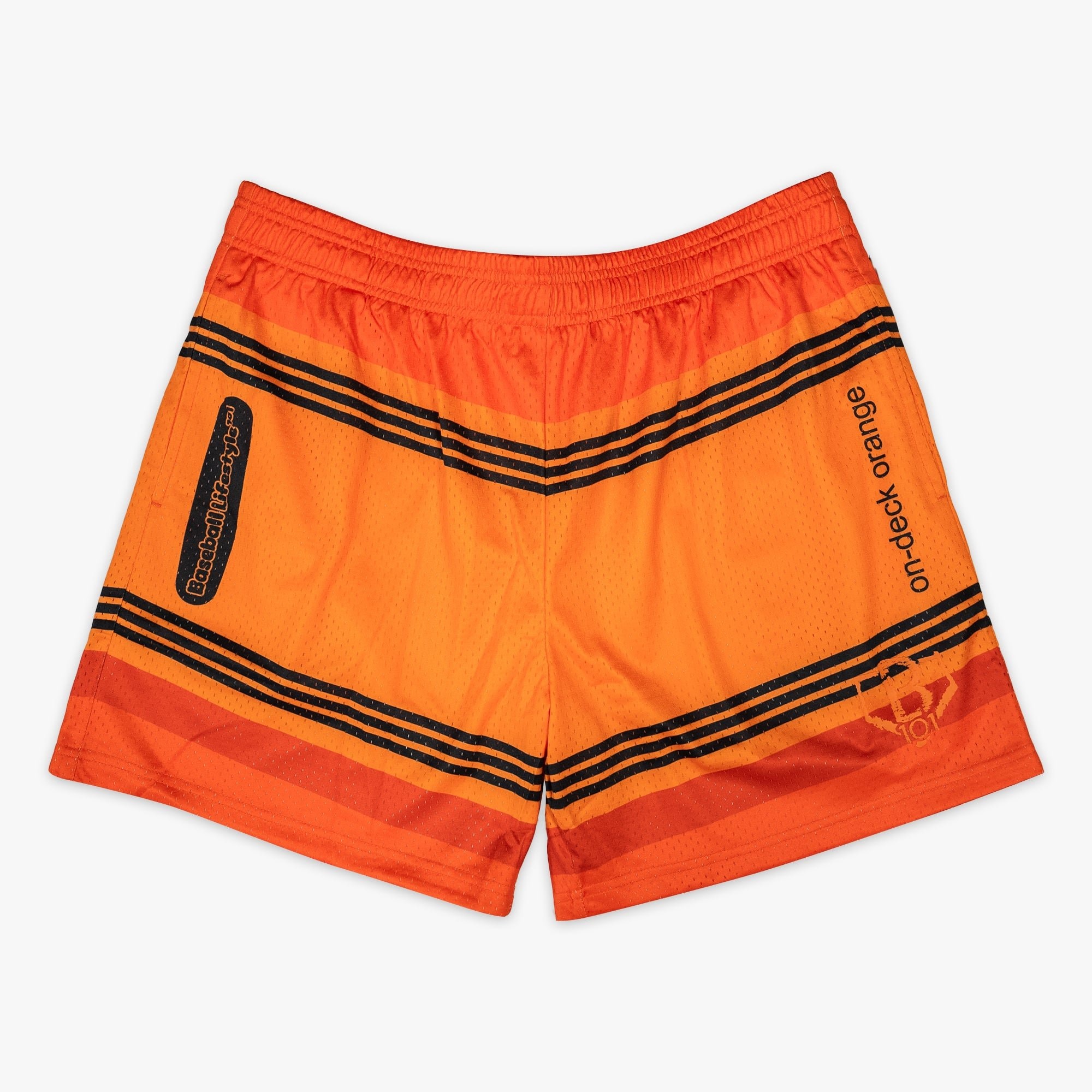 Crayon Shorts On-Deck Orange Mesh Baseball Shorts with Pockets