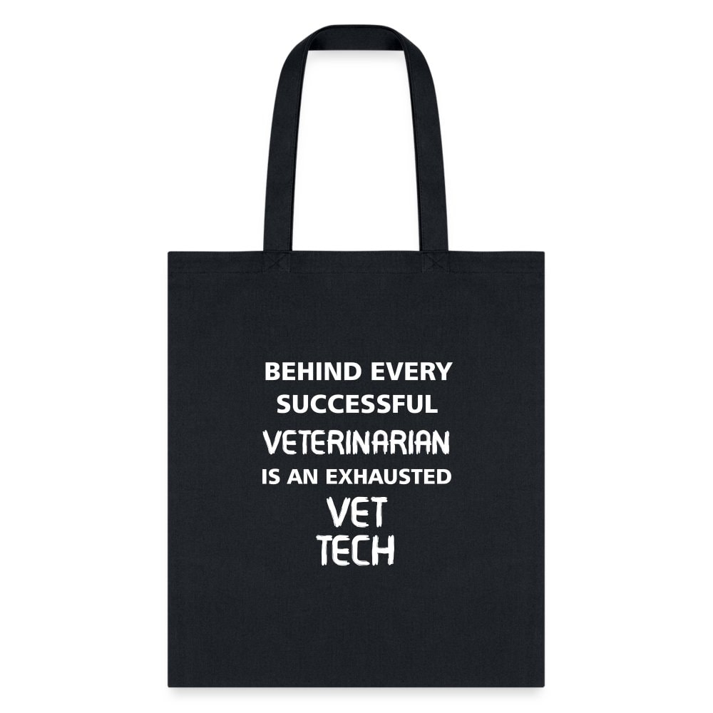 Vet Tech Exhausted Cotton Tote Bag - Veterinary Technician Graphic Print