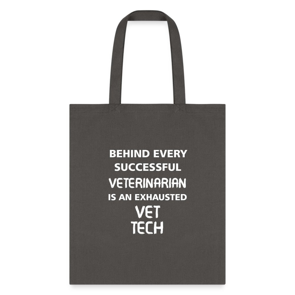 Vet Tech Exhausted Cotton Tote Bag - Veterinary Technician Graphic Print
