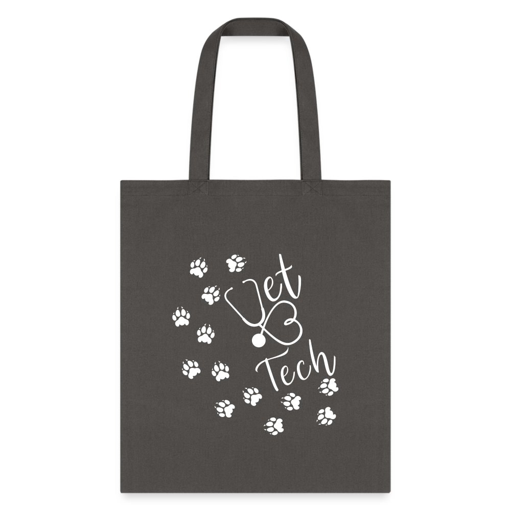 Vet Tech Paw Prints Stethoscope Tote Bag 100% Cotton Canvas 15.5x14.5 Inches