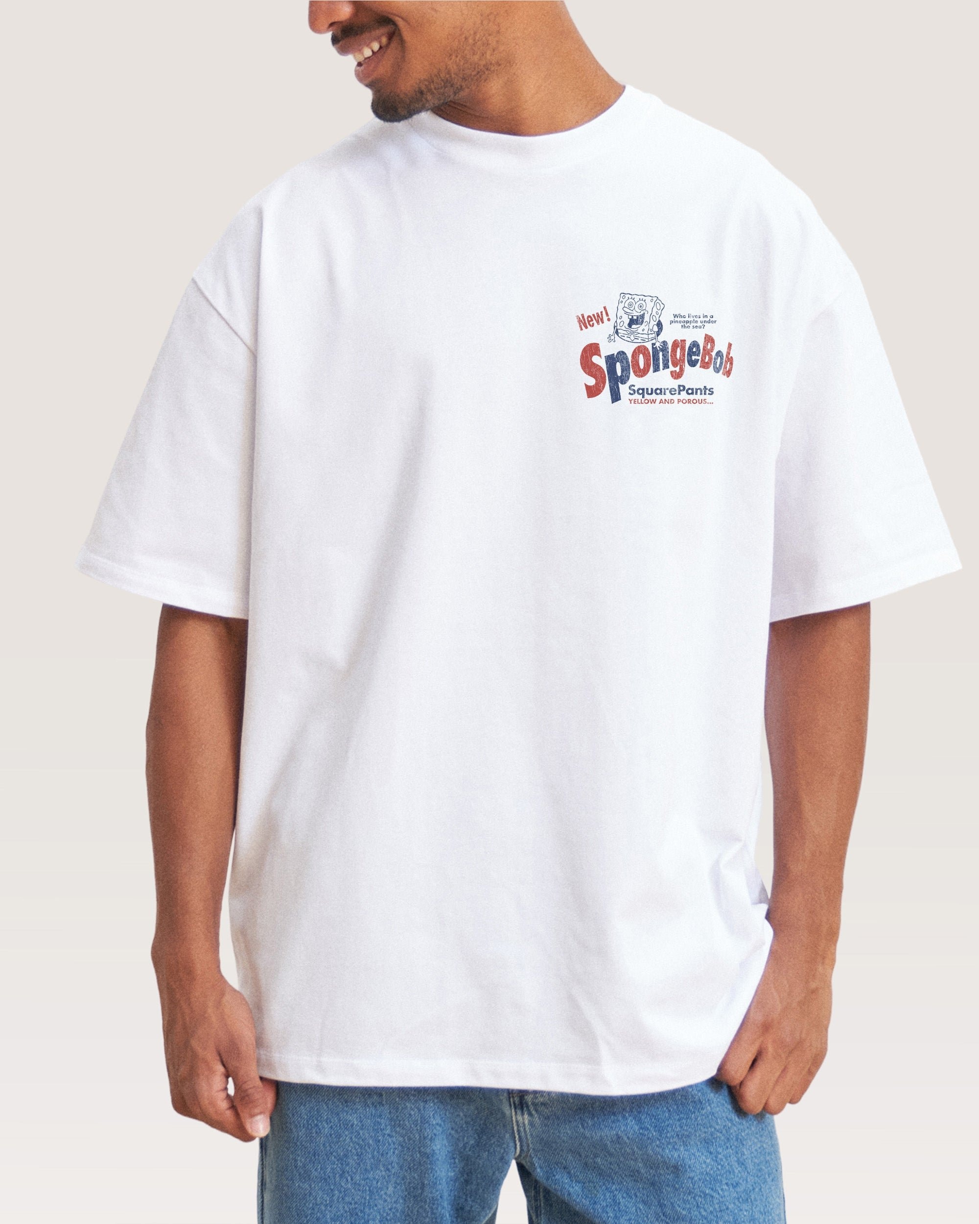 SpongeBob Bob Oversized Graphic T-Shirt - Unisex 100% Combed Cotton Heavyweight Tee