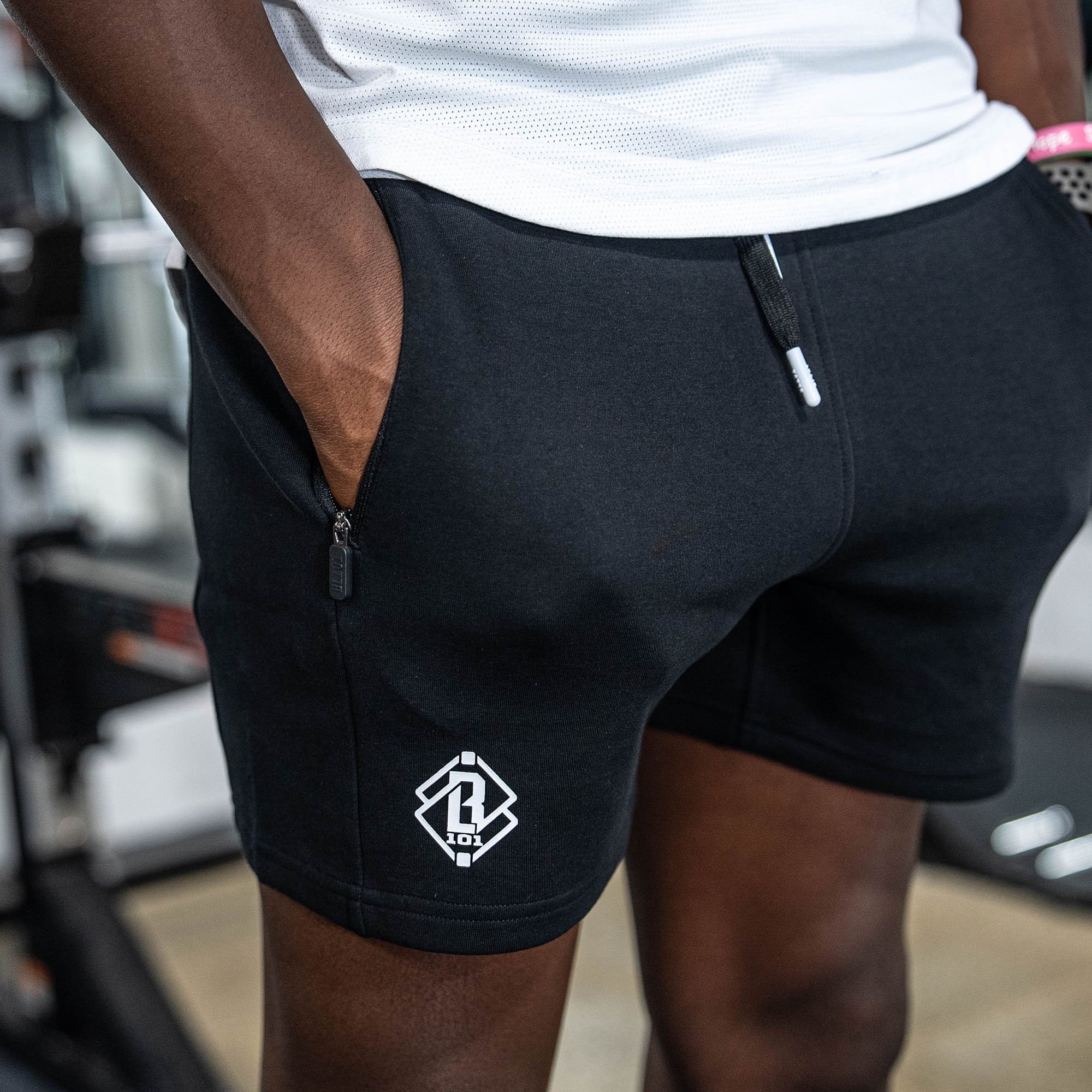 Diamond Relaxed Fit Youth Sweatshorts Black/White
