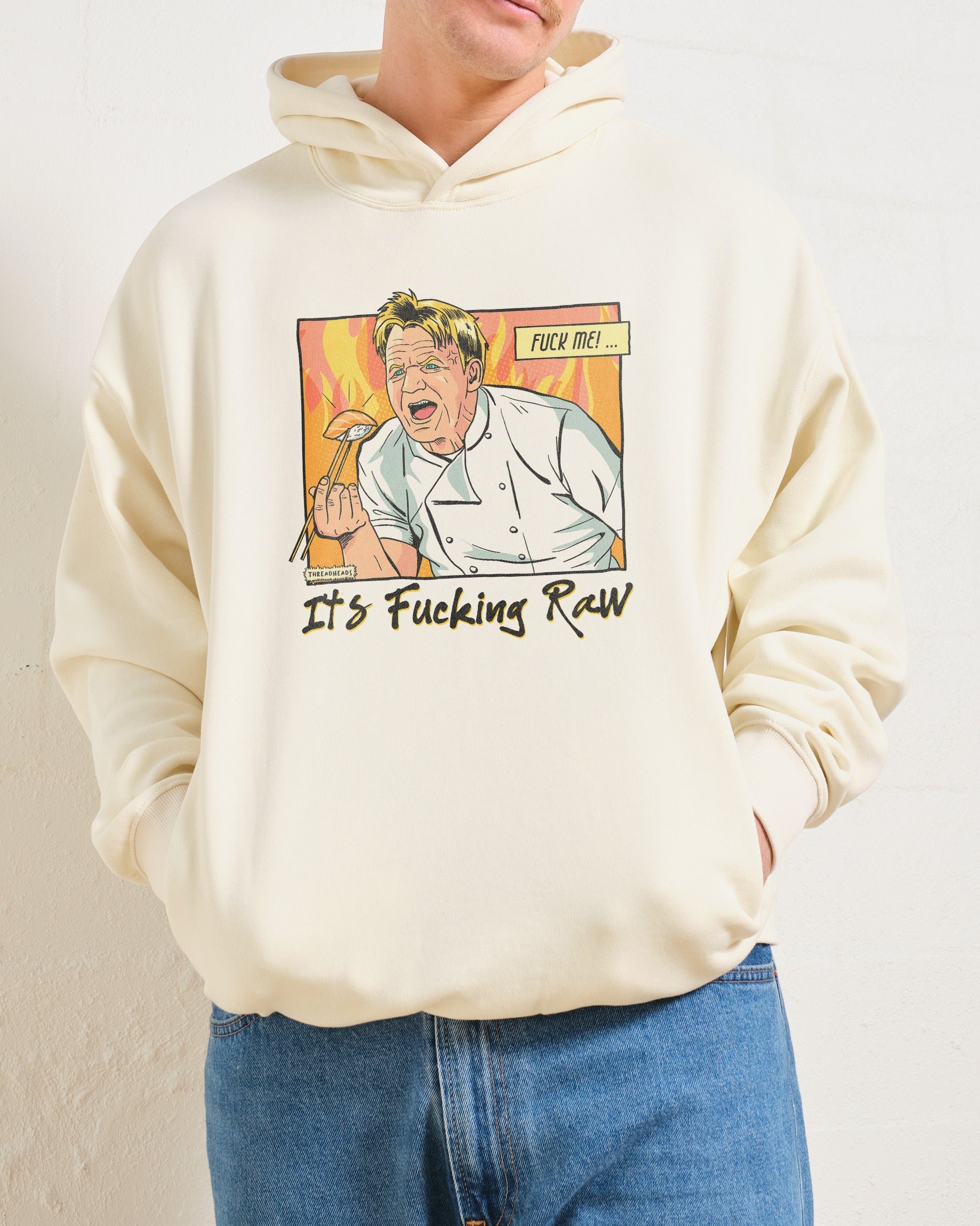 It's Raw! Unisex Graphic Hoodie - 90s Boxy Fit, 340gsm Cotton-Poly