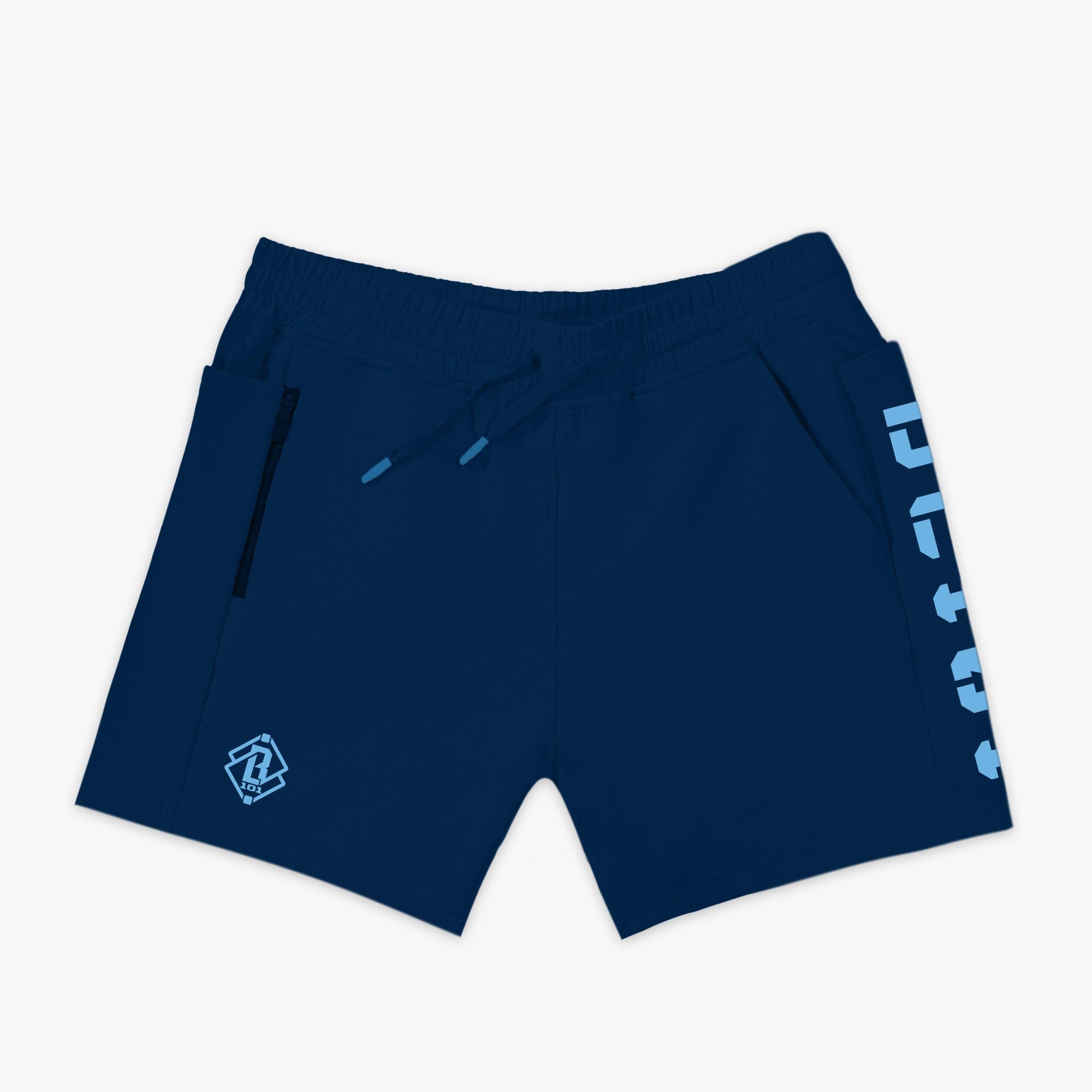 Diamond Relaxed Fit Youth Sweatshorts Navy Light Blue - Cotton Blend Athletic Shorts
