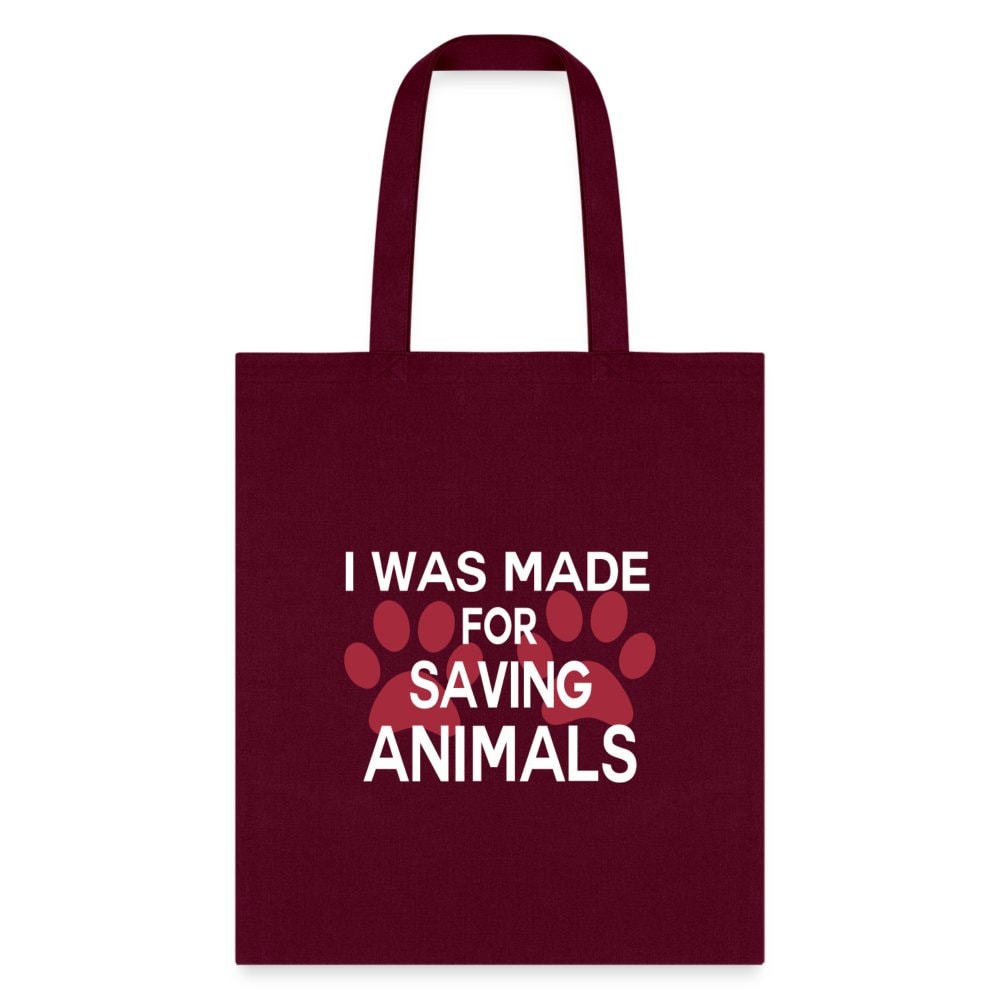 Veterinary 'I Was Made for Saving Animals' Cotton Tote Bag - Durable Canvas 15x16